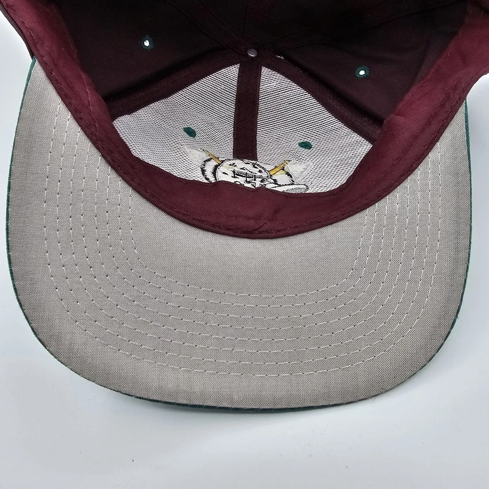 Vintage Anaheim Mighty Ducks Logo 7 NHL Snapback Hat Cap Blockhead Logo Disney